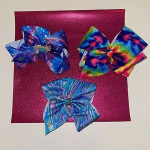 3 AUTHENTIC GIRLS JOJO HAIR BOWS IN VARIOUS COLORS